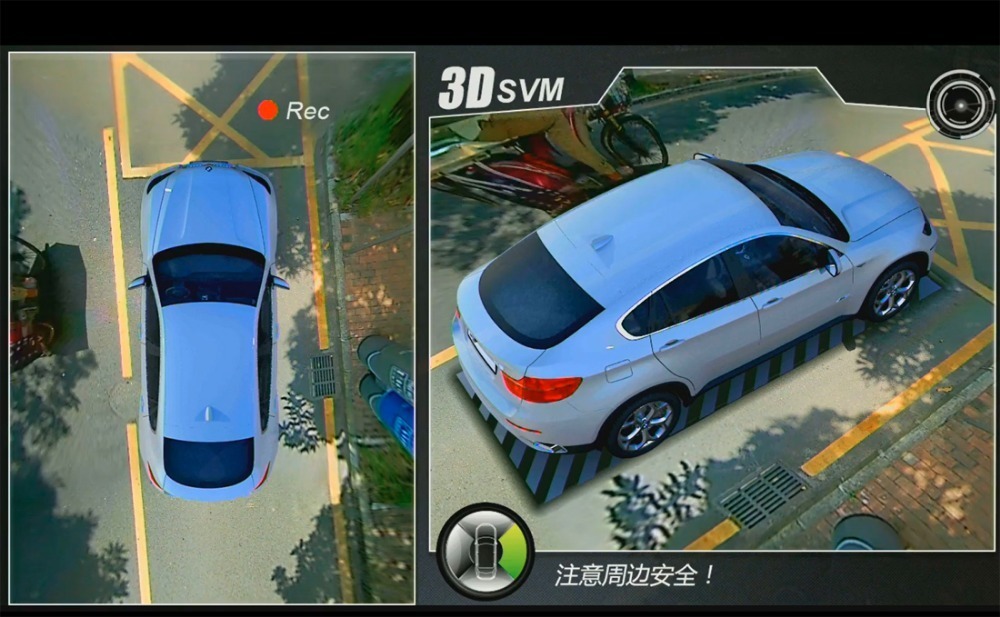 Car 360° HD Bird View Panoramic System DVR Recording Parking Rearview  Camera Kit
