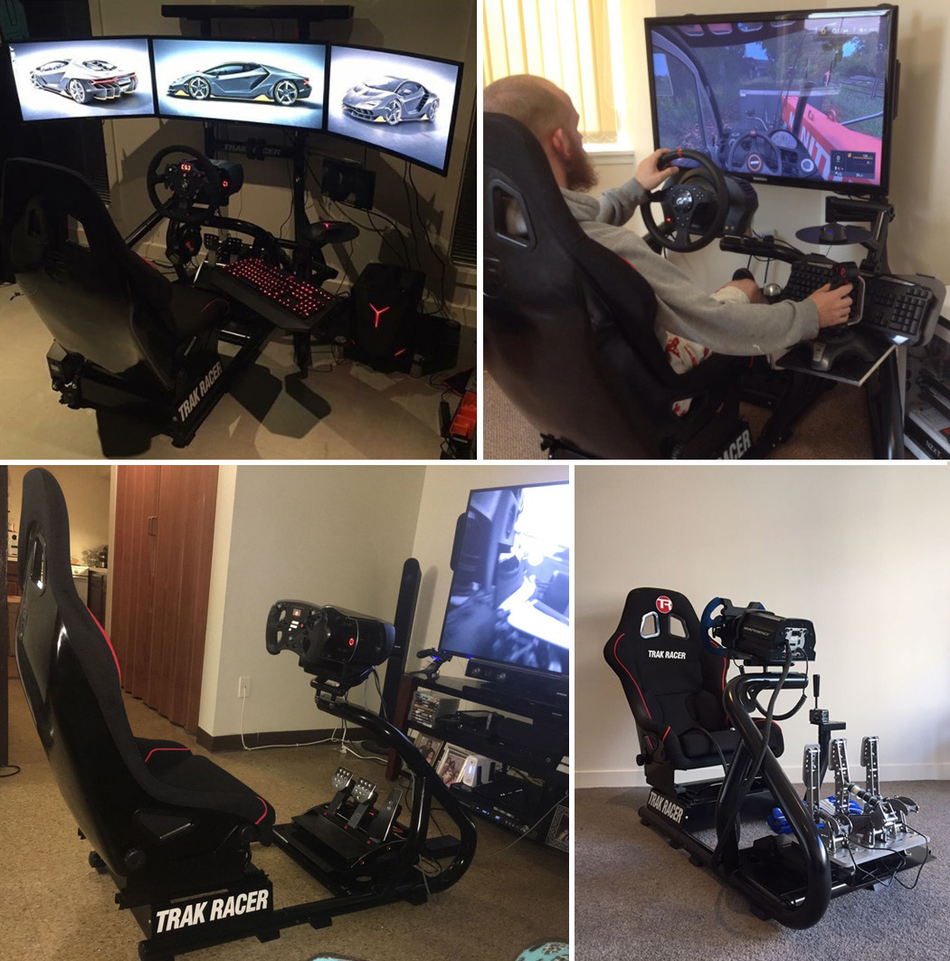 Trak Racer RS6 Black Premium Gaming Racing Simulator Race Sim Seat Cockpit