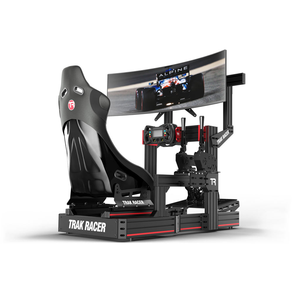 TRACK RACER TR8020 Black Cockpit-Mounted Single Monitor Stand with VESA Mount - for displays up to 80" KIT-TR80SMLSINCM-BLK2