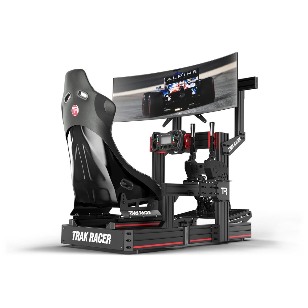 TRACK RACER Cockpit-Mounted Single Monitor Stand - up to 80" Display | MS-CM-SIN-AU