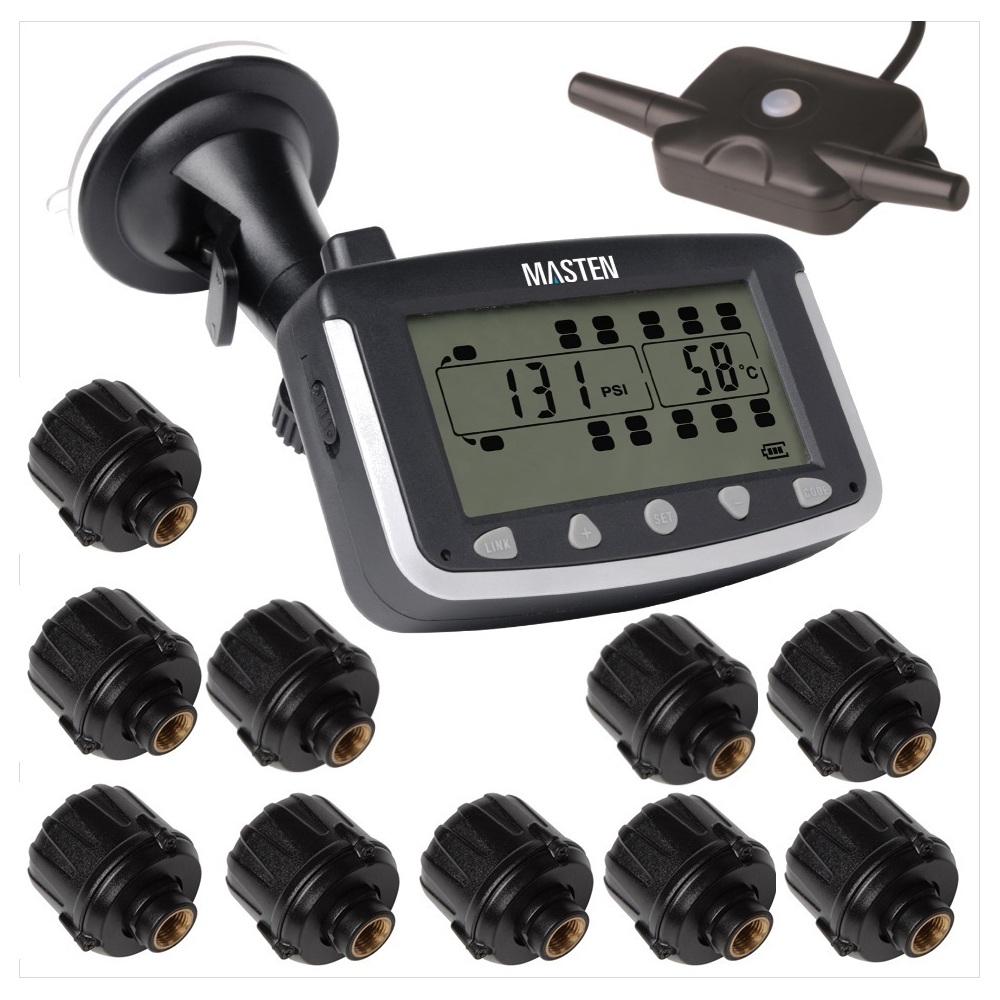 10 Truck TPMS Tyre Pressure Monitoring System Caravan Truck RV Sensor LCD 4WD Wireless 4x4 TP-27-10