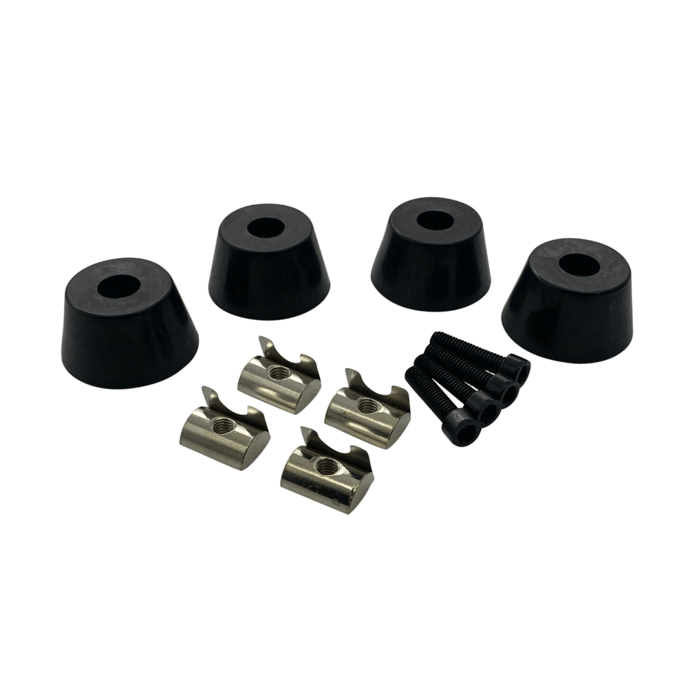 Trak Racer TR8020 4-Piece Set of Rubber Feet Floor Protectors including Mounting Screws and Nuts TR80-RFSET